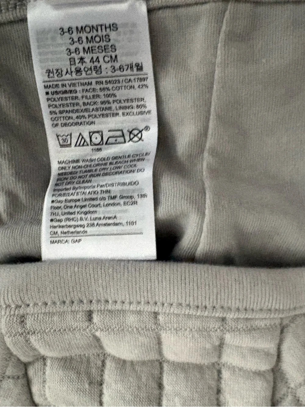 NWT Baby Gap Quilted Bear-Ear Hooded Beanie - Light Gray